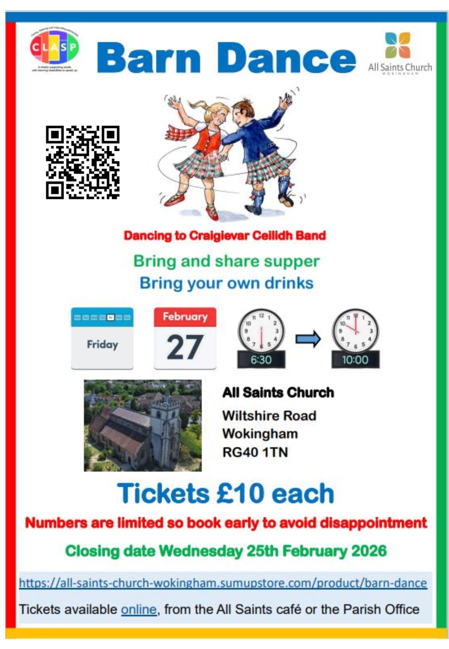 Barn Dance 2026 AllSaints poster with QR Code conv
